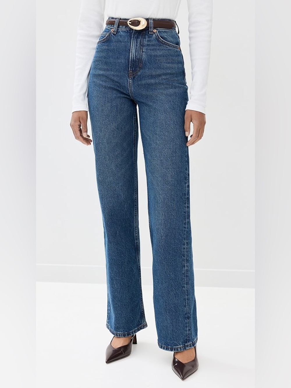 Reformation wilder stretch high rise wide leg jeans mellusine